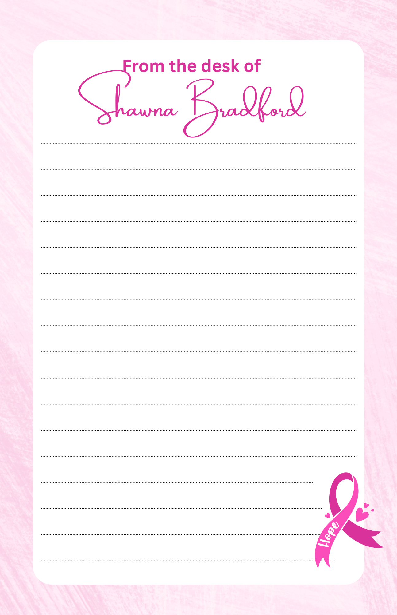 8.5 x 5.5 Custom Breast Cancer Awareness Notepad 1