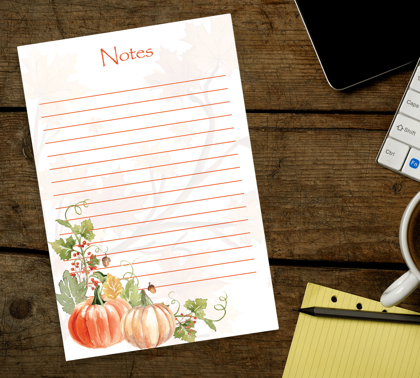 8.5 x 5.5 Fall Inspired Notepad