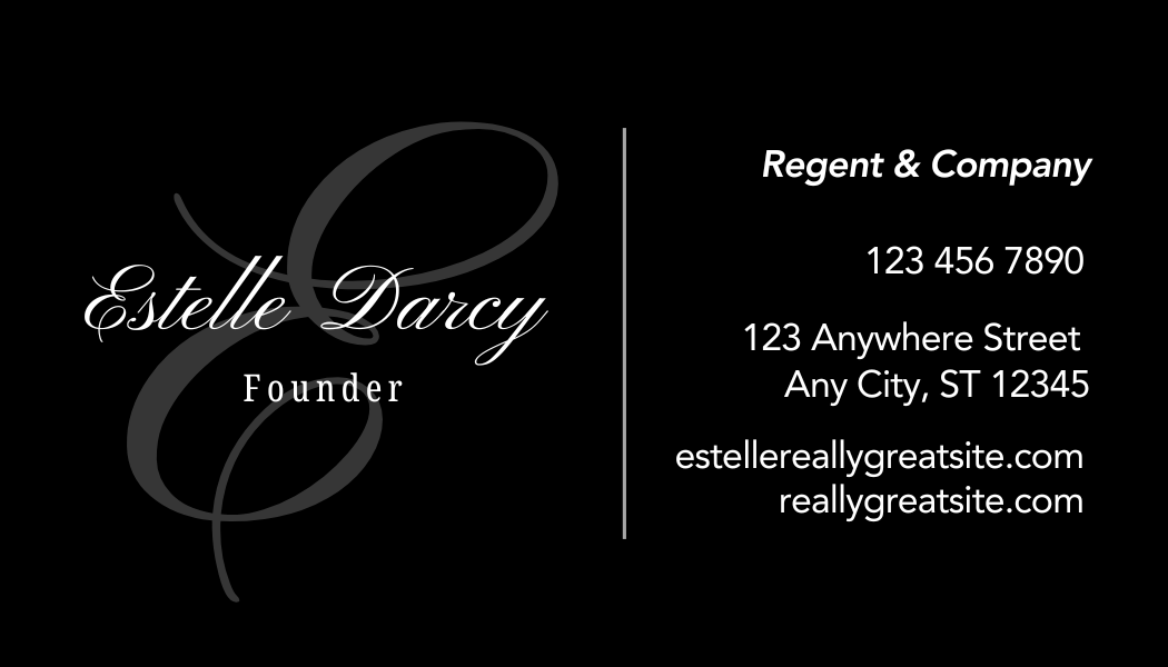 Black and White 2 Sided Business Card