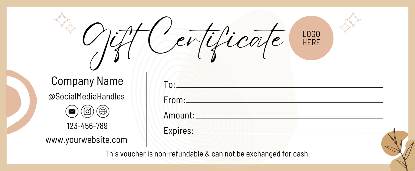Boho Inspired Gift Certificate