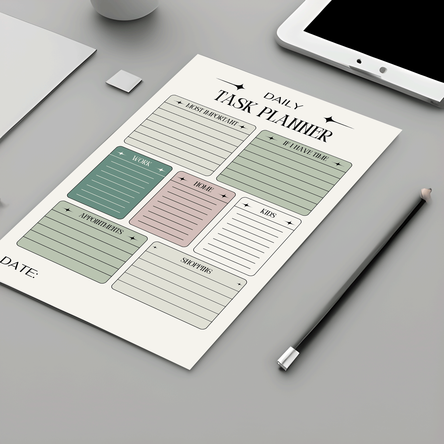 Custom Daily Task Planner Notepad