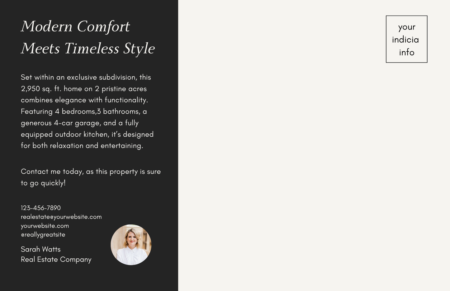 Brand New Listing Realtor Postcard