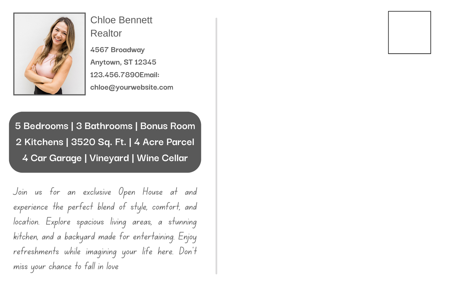 Real Estate Open House Postcard