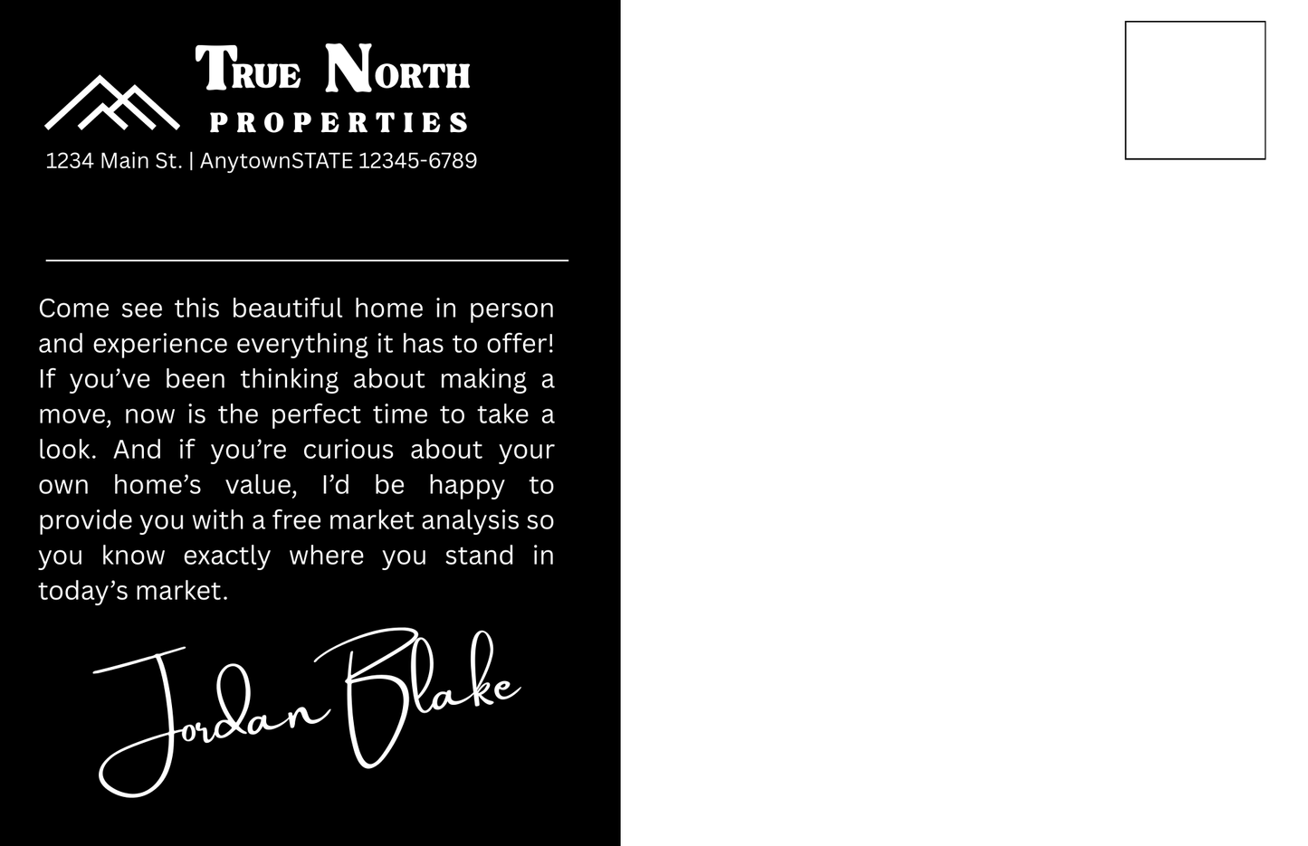 Custom Just Listed Real Estate Postcard