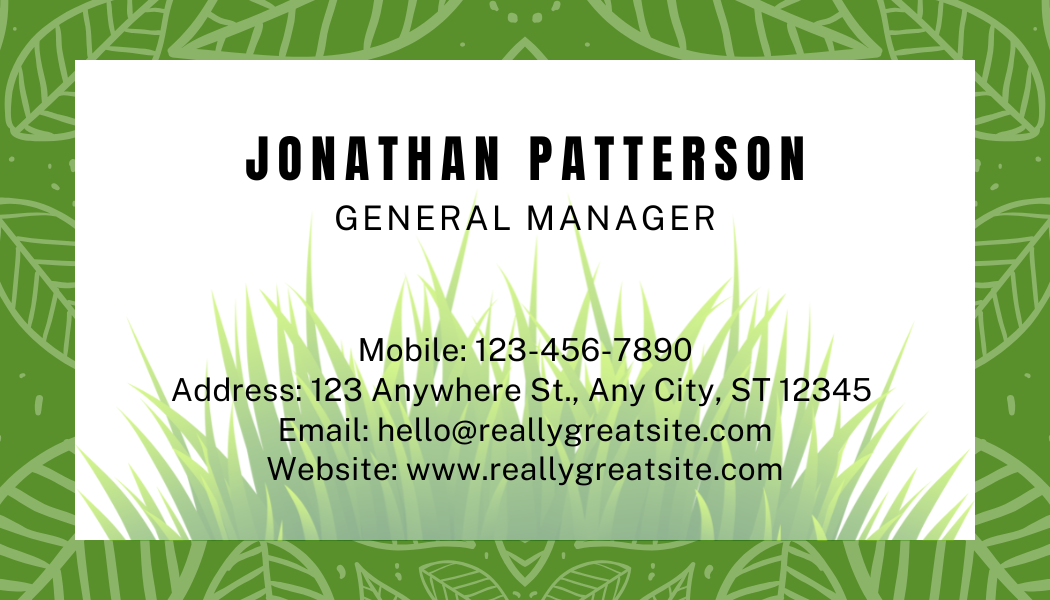 2 Sided Landscaping Business Cards