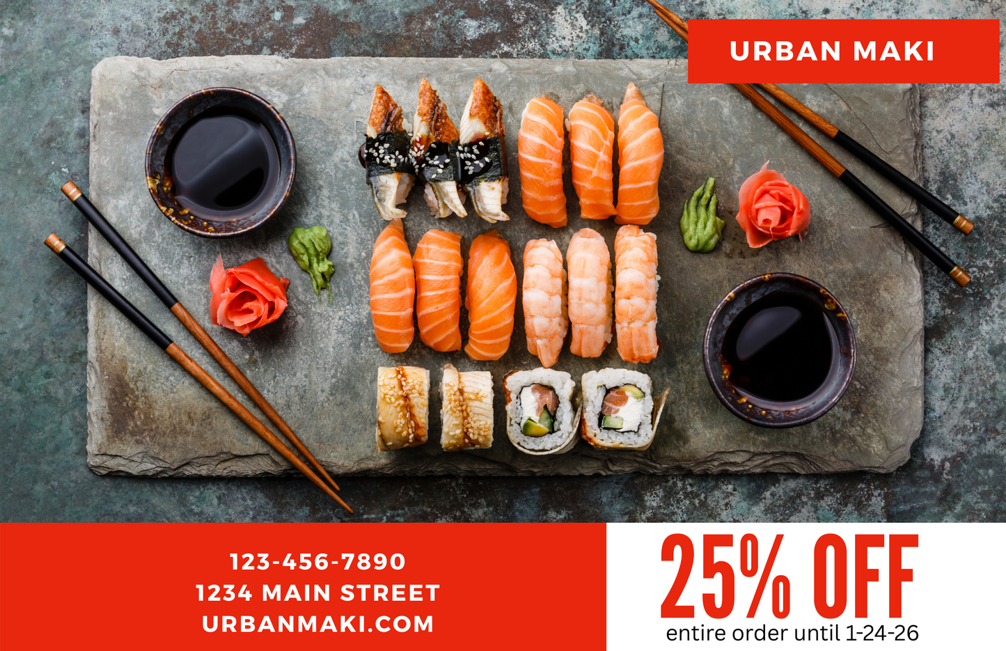 Sushi Restaurant Postcard