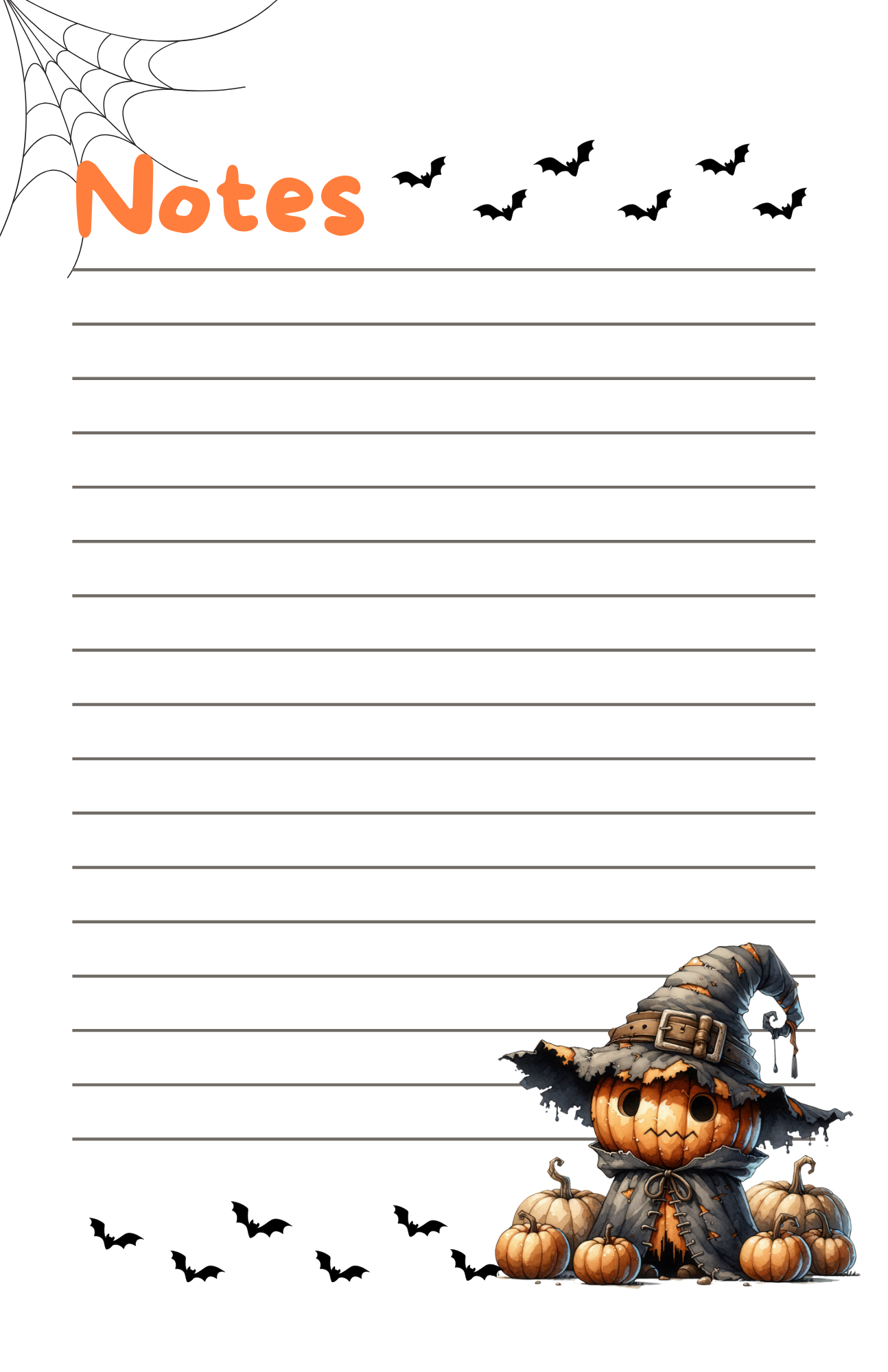 8.5 x 5.5 Cute Halloween Notepads