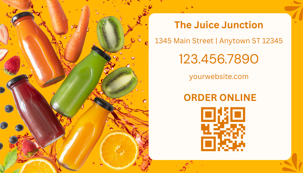 Custom Juice Bar Inspired Business Card