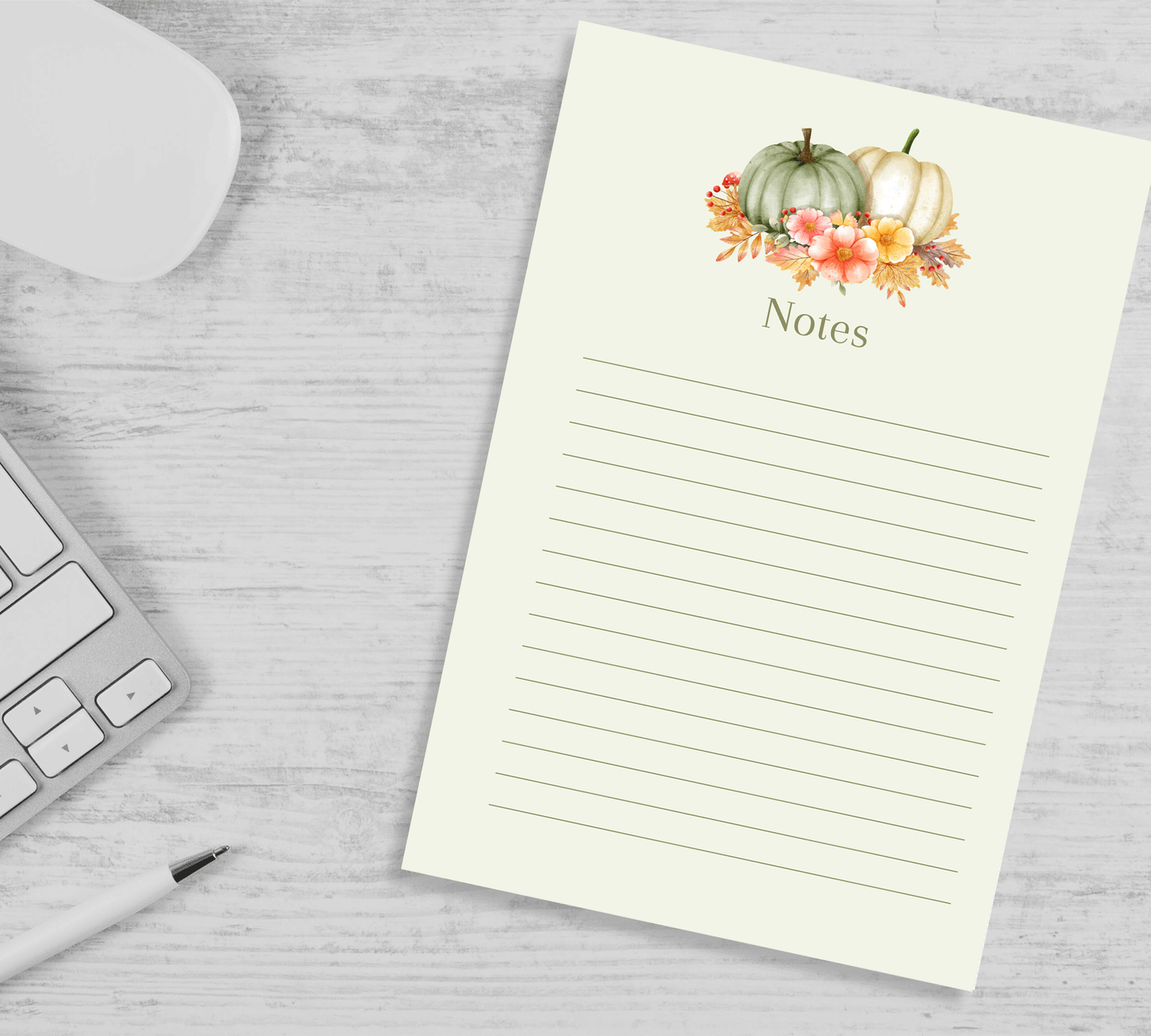 8.5 x 5.5 Seasonal Fall Notepad for Home & Office Use