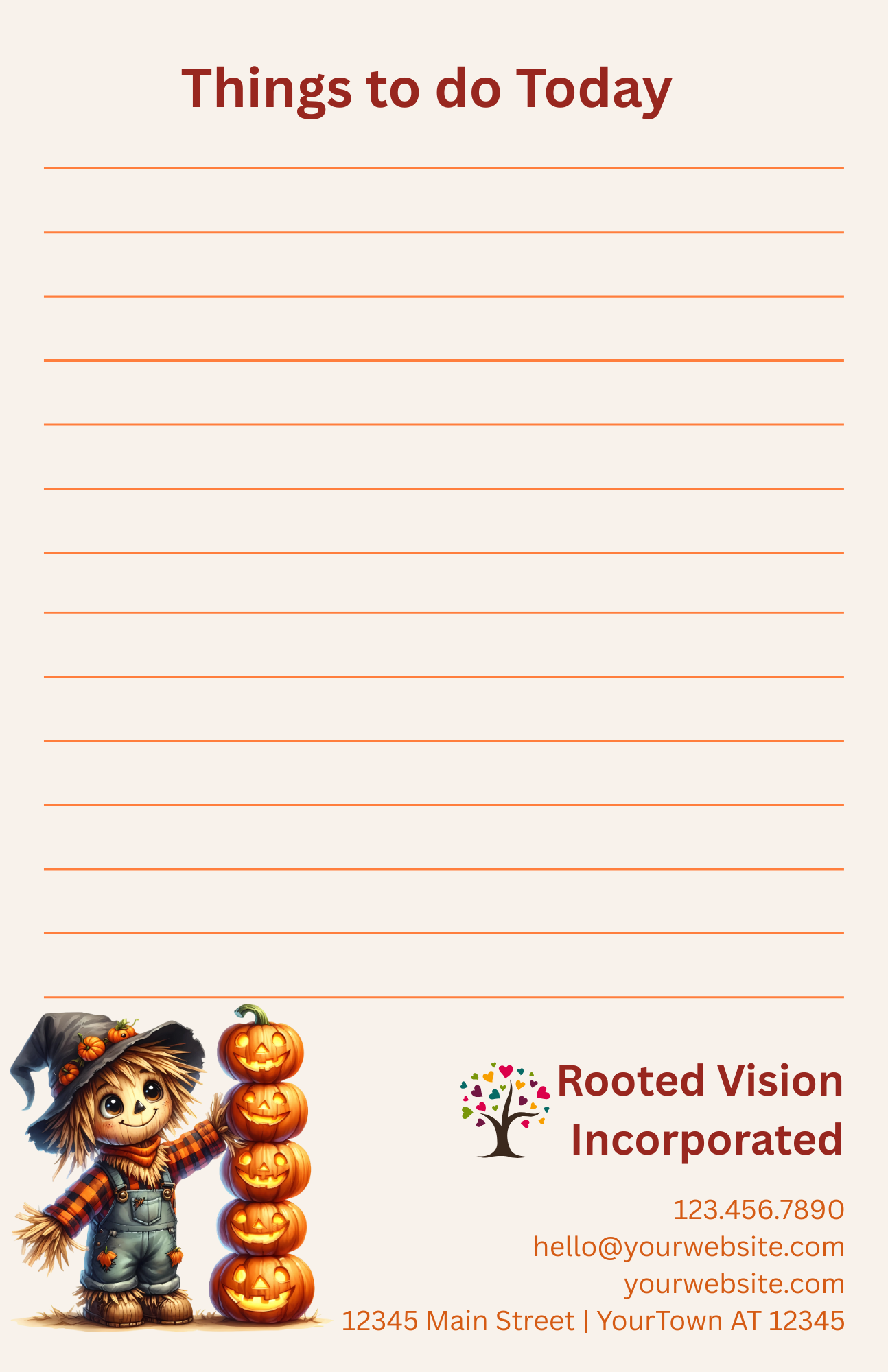 8.5 x 5.5 Fun Fall Notepad