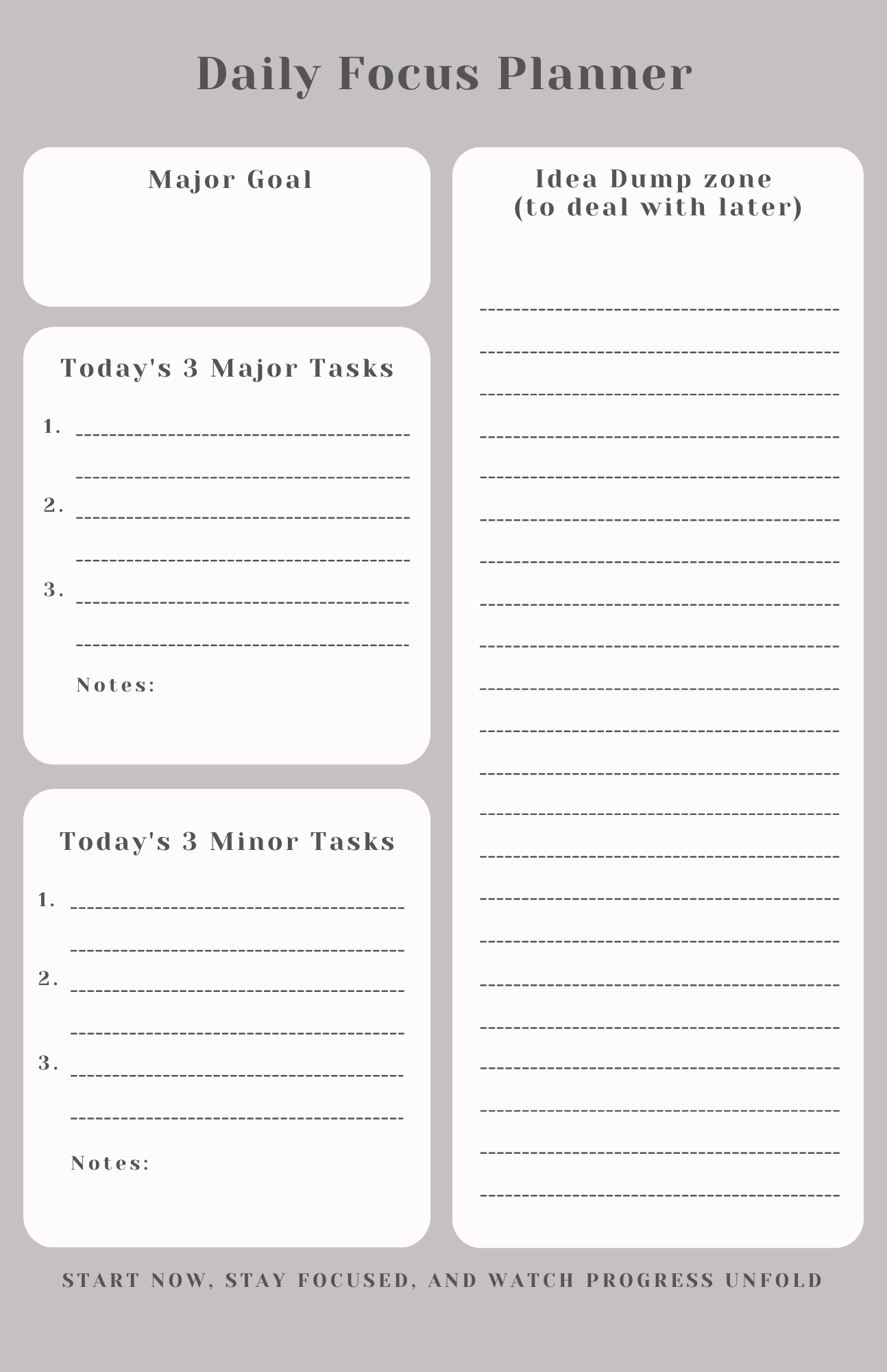 Custom Daily Focus Planner Notepad