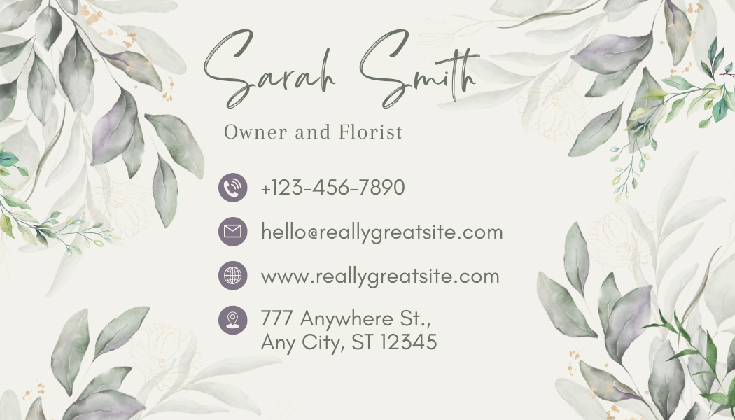 2 Sided Florist Business Cards