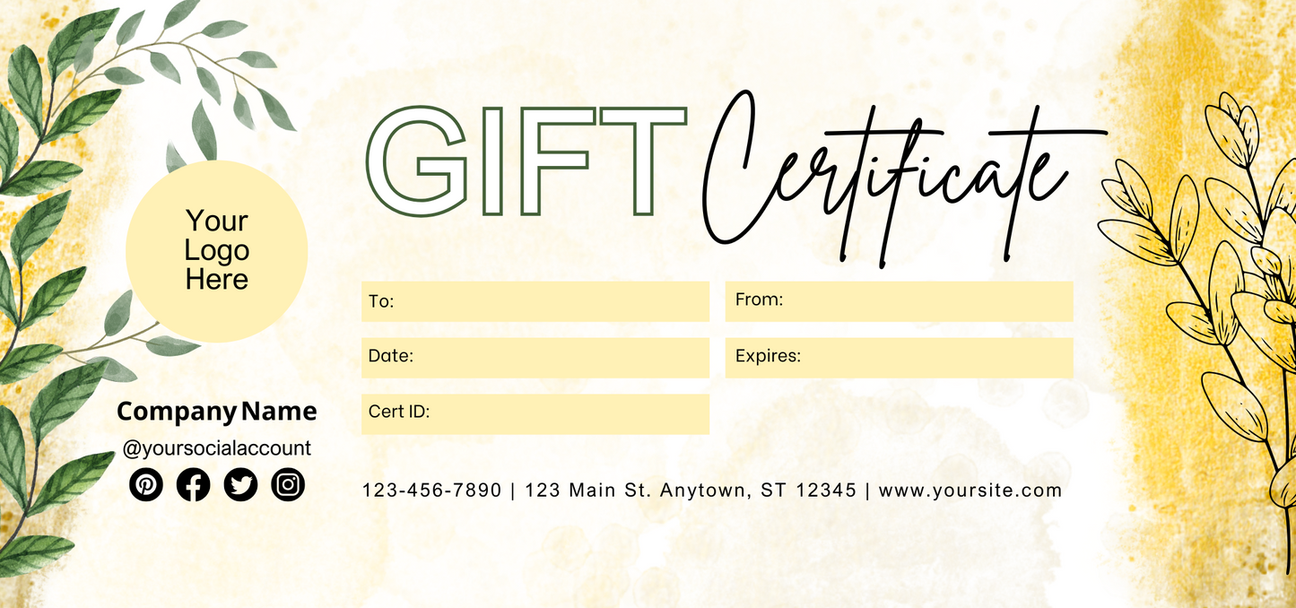 Pretty Gift Certificate