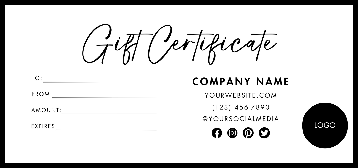 Simple Modern Gift Certificate
