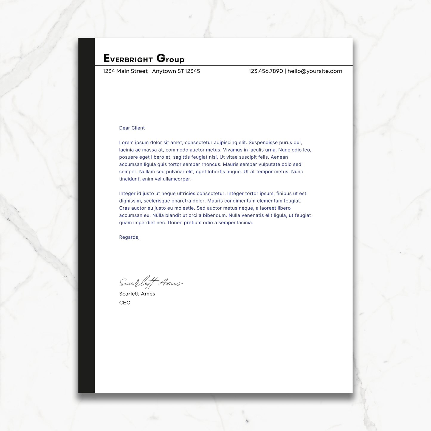 Side Bar Custom Letterhead