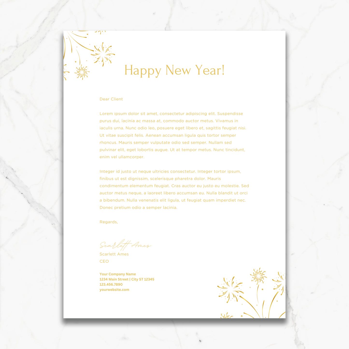 Custom Corporate New Year Letterhead