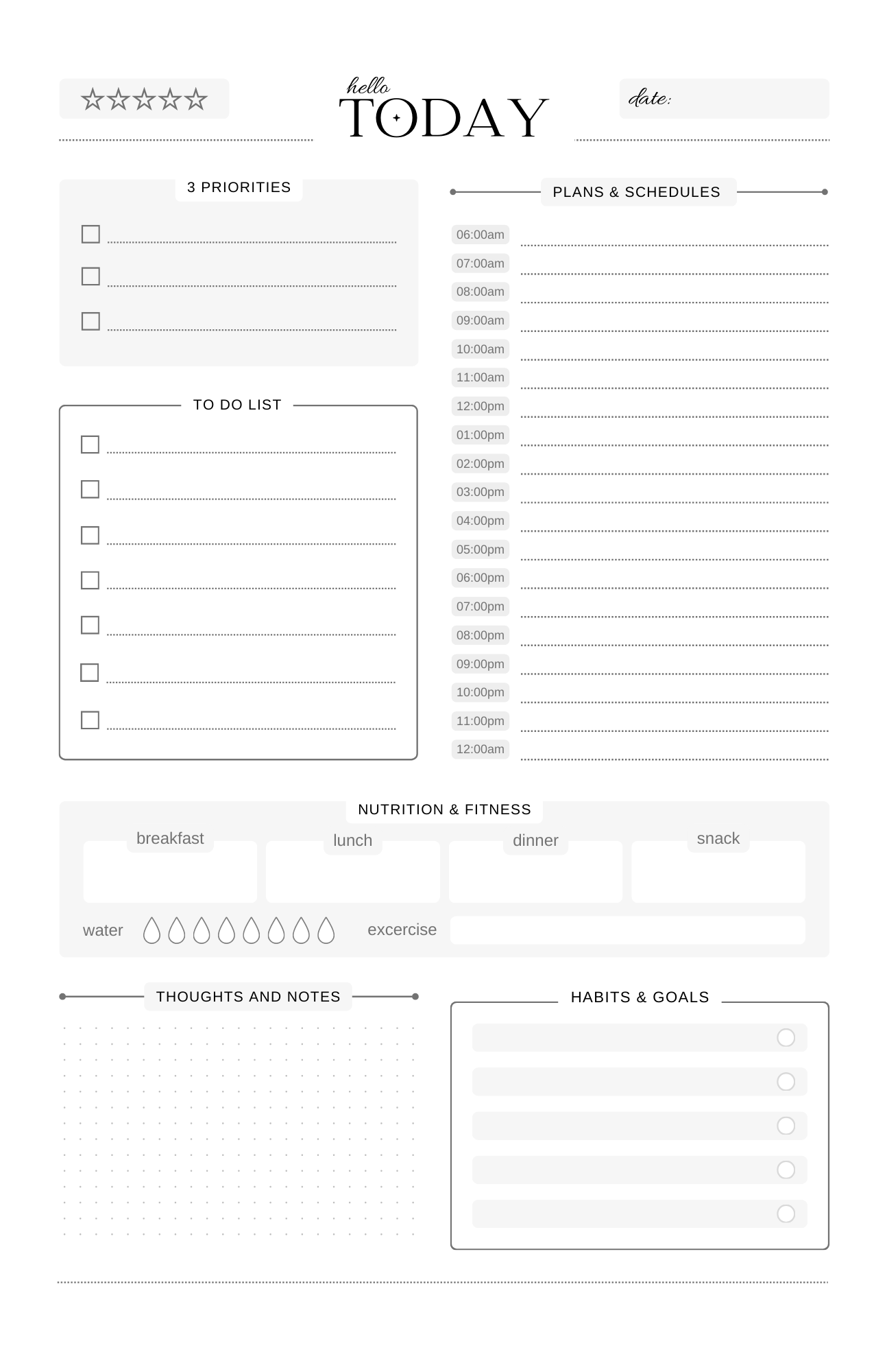 Customizable Daily Notepad