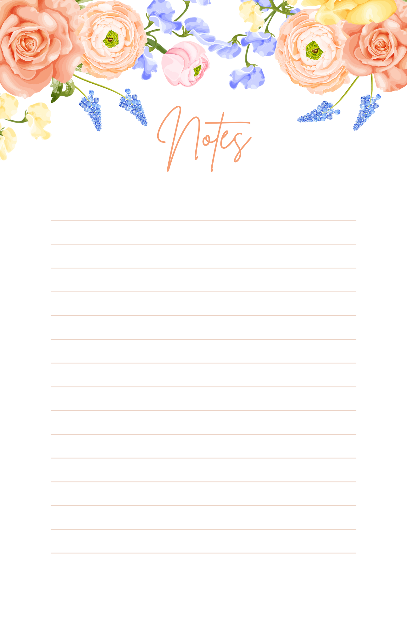8.5 x 5.5 Spring Flower Notepad