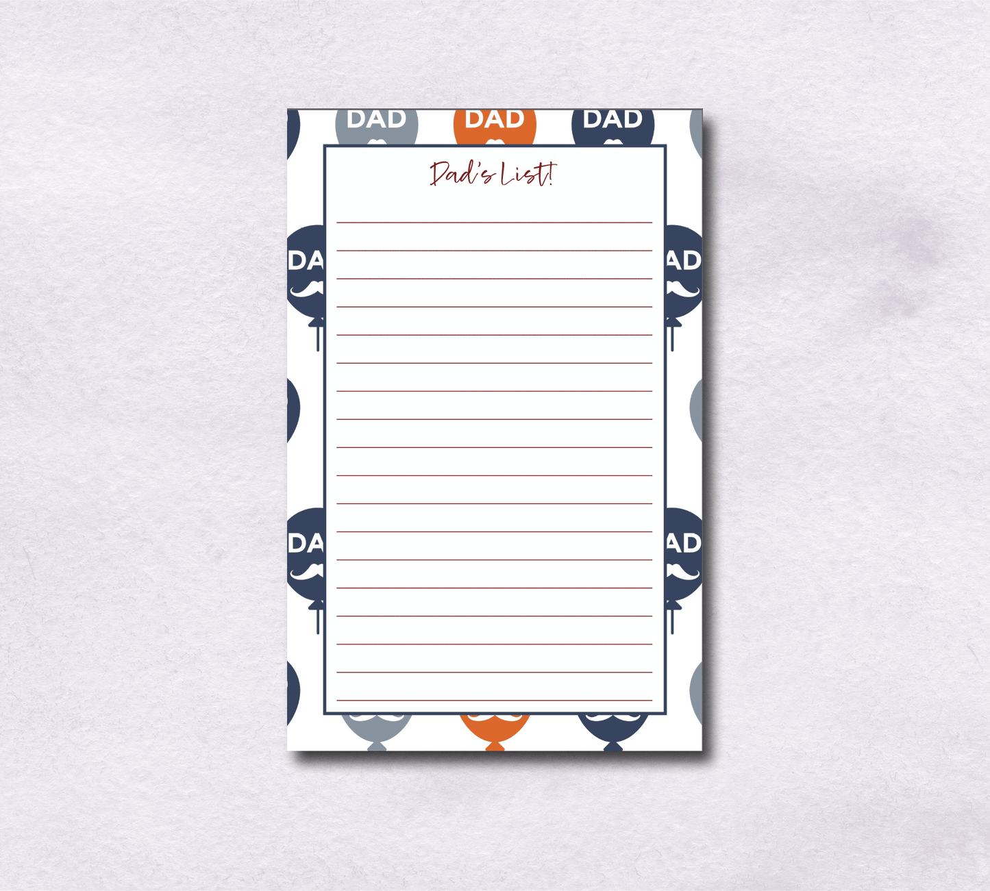 8.5 x 5.5 Dad's List Notepad