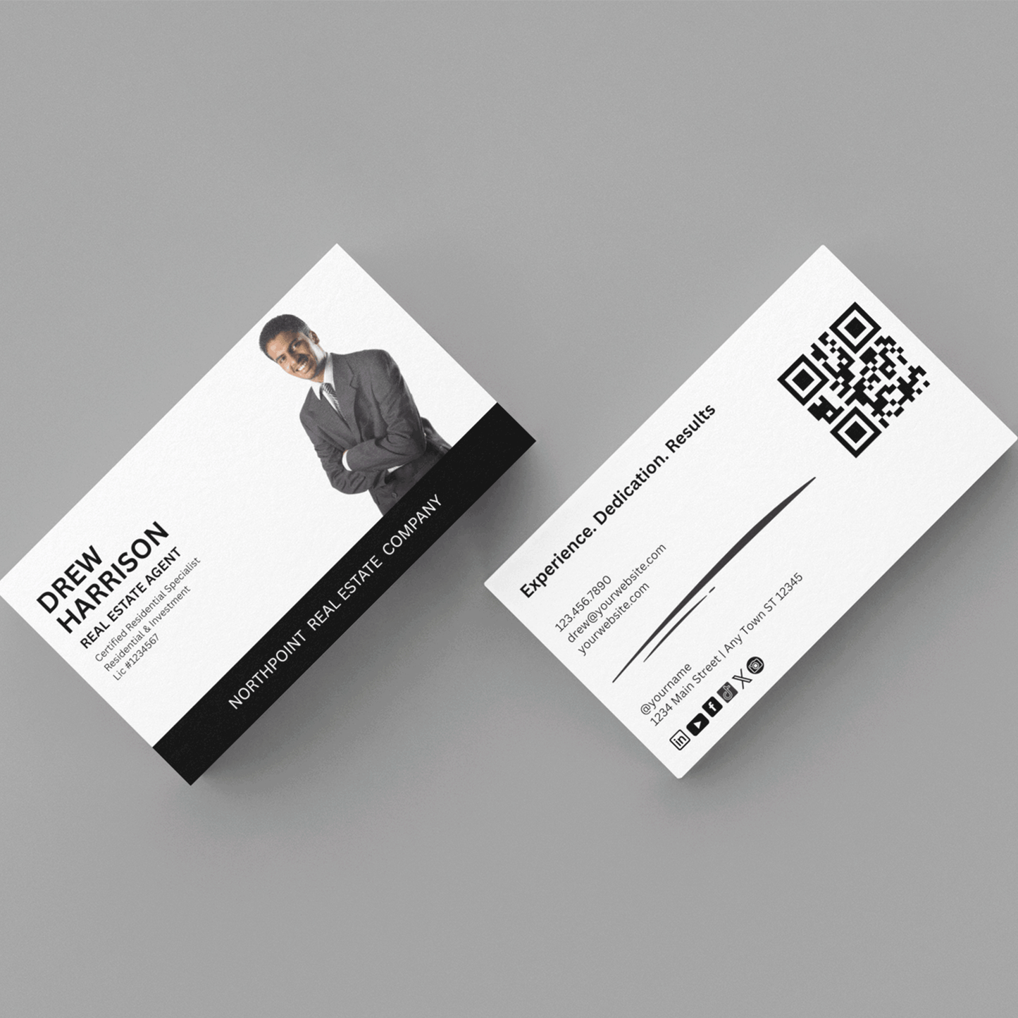 Custom Modern Realtor Business Cards