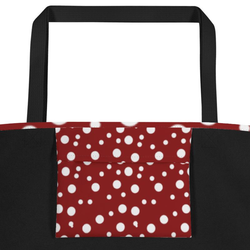 Red Polka Dot Tote with Matching Pocket