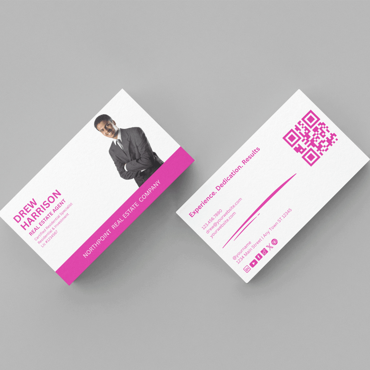 Custom Modern Realtor Business Cards
