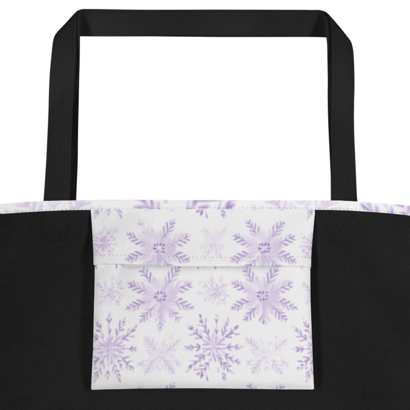 Purple Snowflake Tote with Matching Pocket
