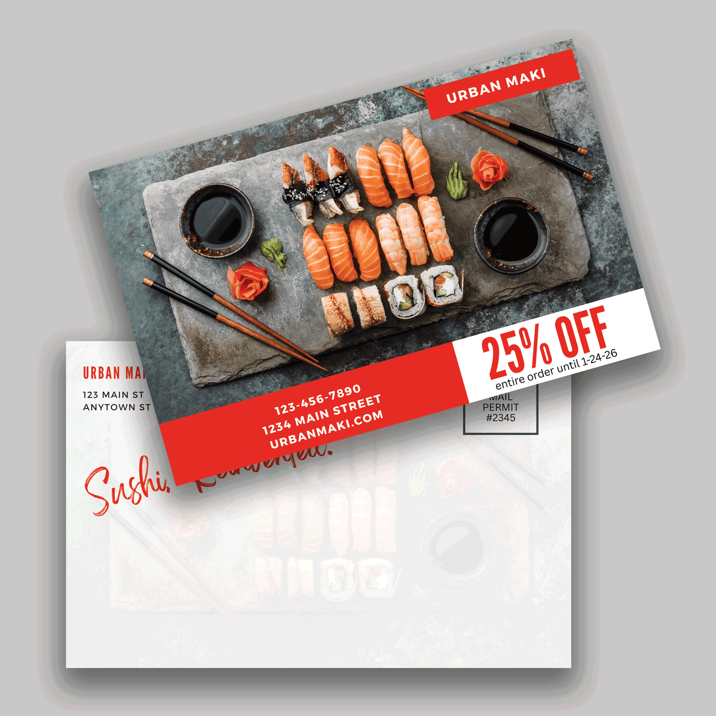 Sushi Restaurant Postcard