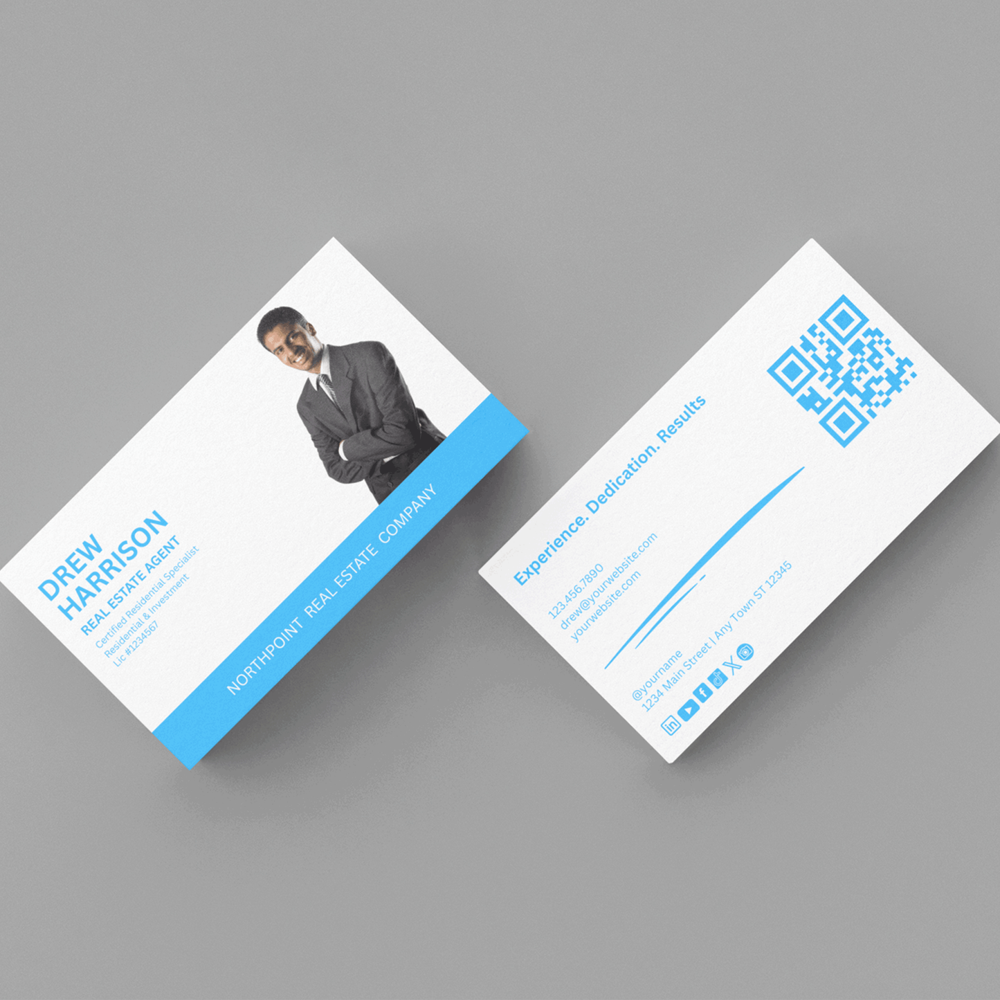 Custom Modern Realtor Business Cards
