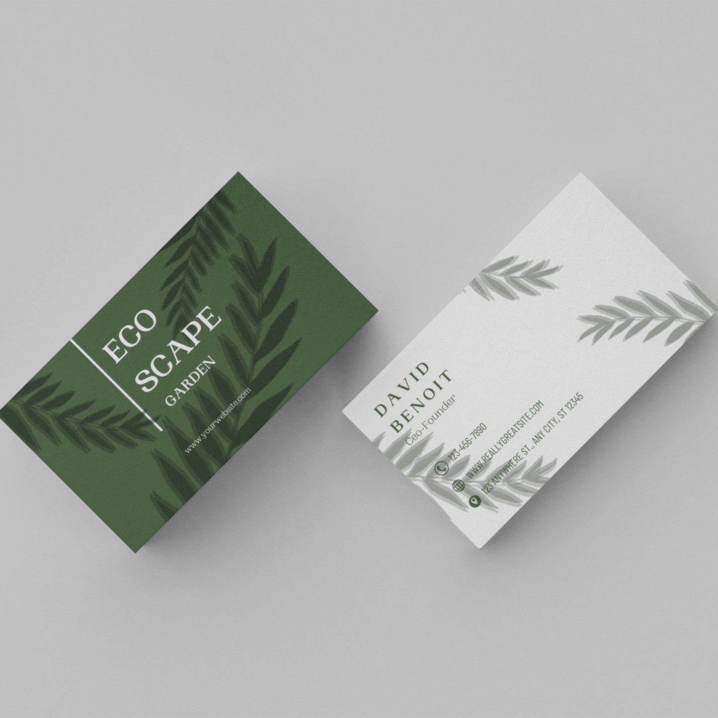 2 Sided Landscaping Theme Business Cards