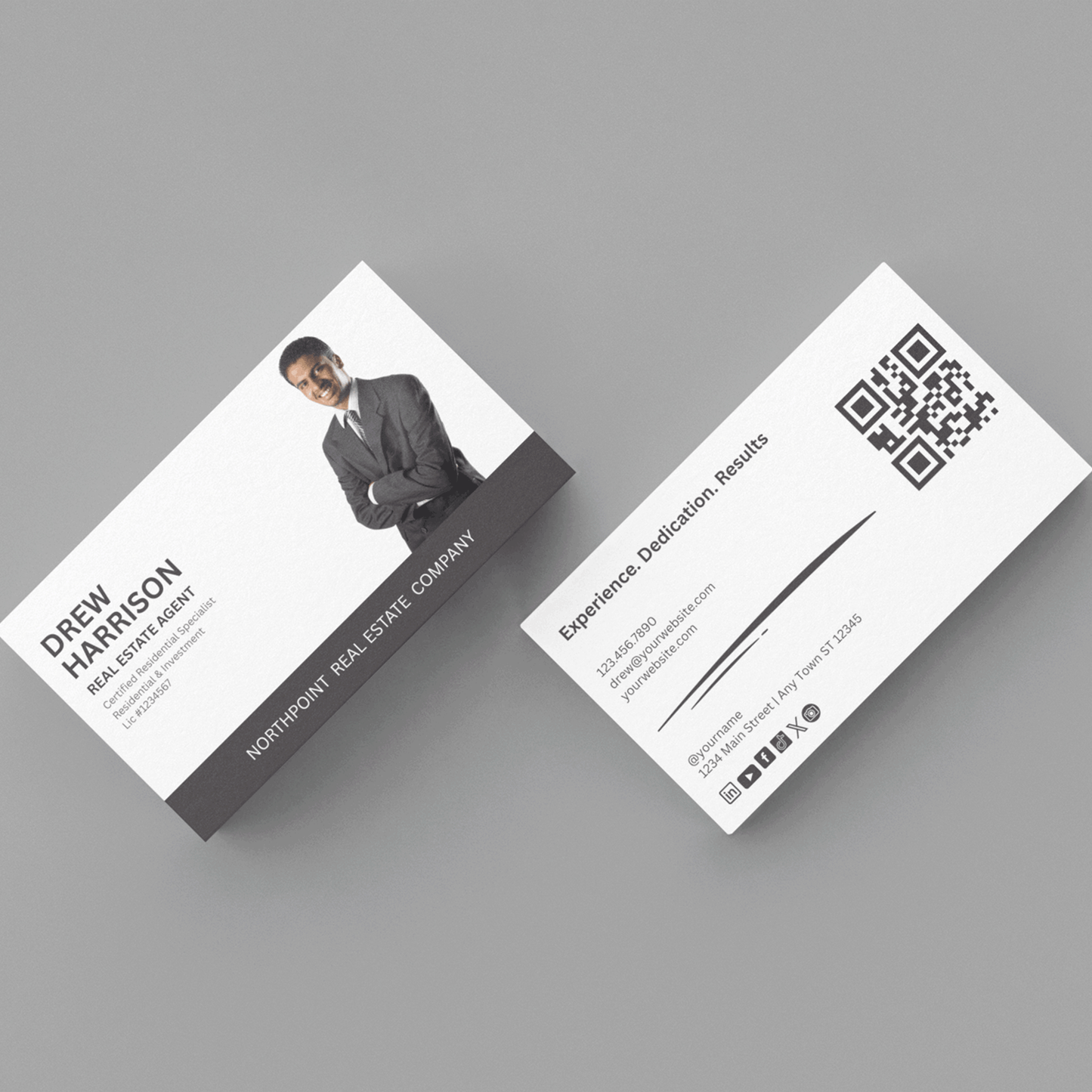 Custom Modern Realtor Business Cards