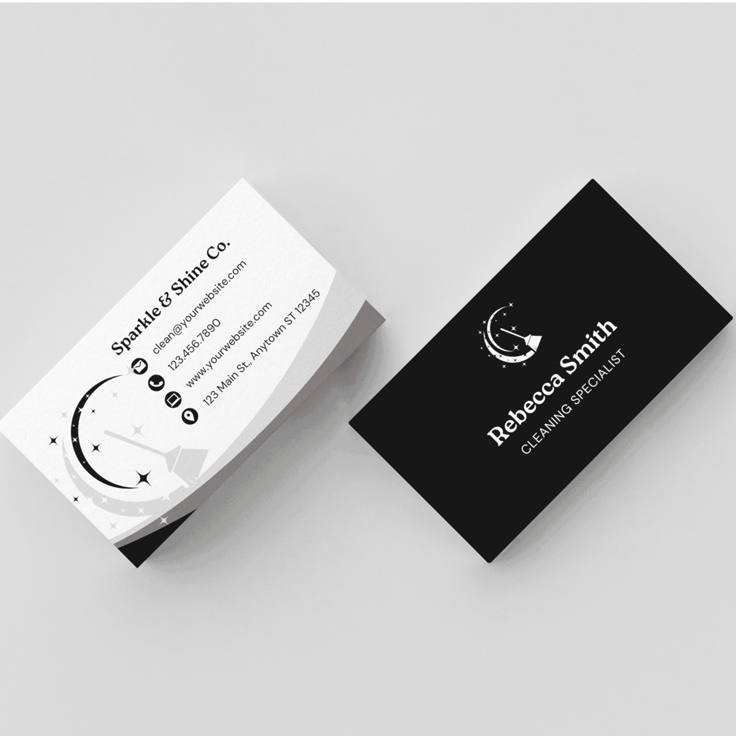 Eye-Catching Custom Professional Cleaning Business Card