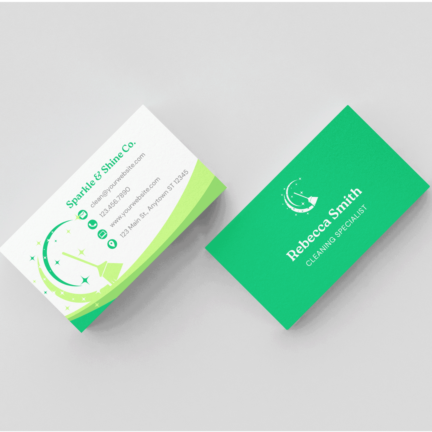 Eye-Catching Custom Professional Cleaning Business Card