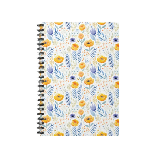 Floral Spiral Notebook - Ruled Line