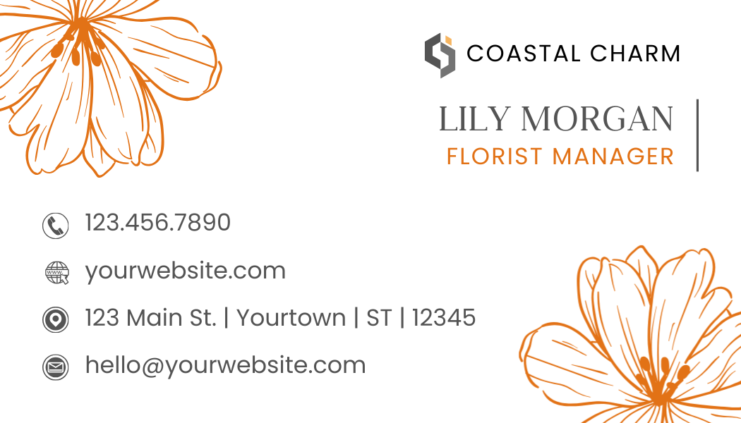 Custom Single or 2 Sided Florist Business Cards