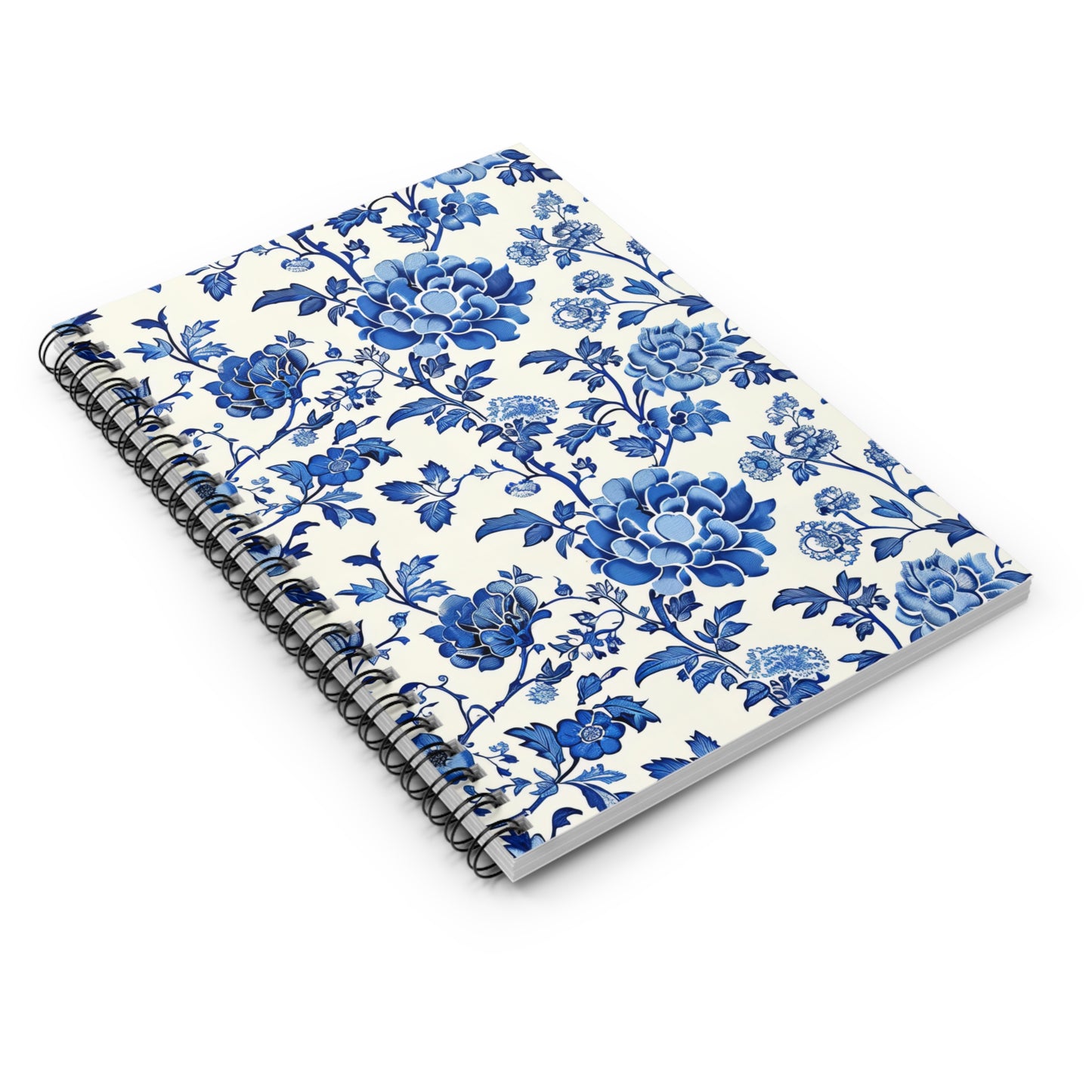 Blue Floral Spiral Notebook