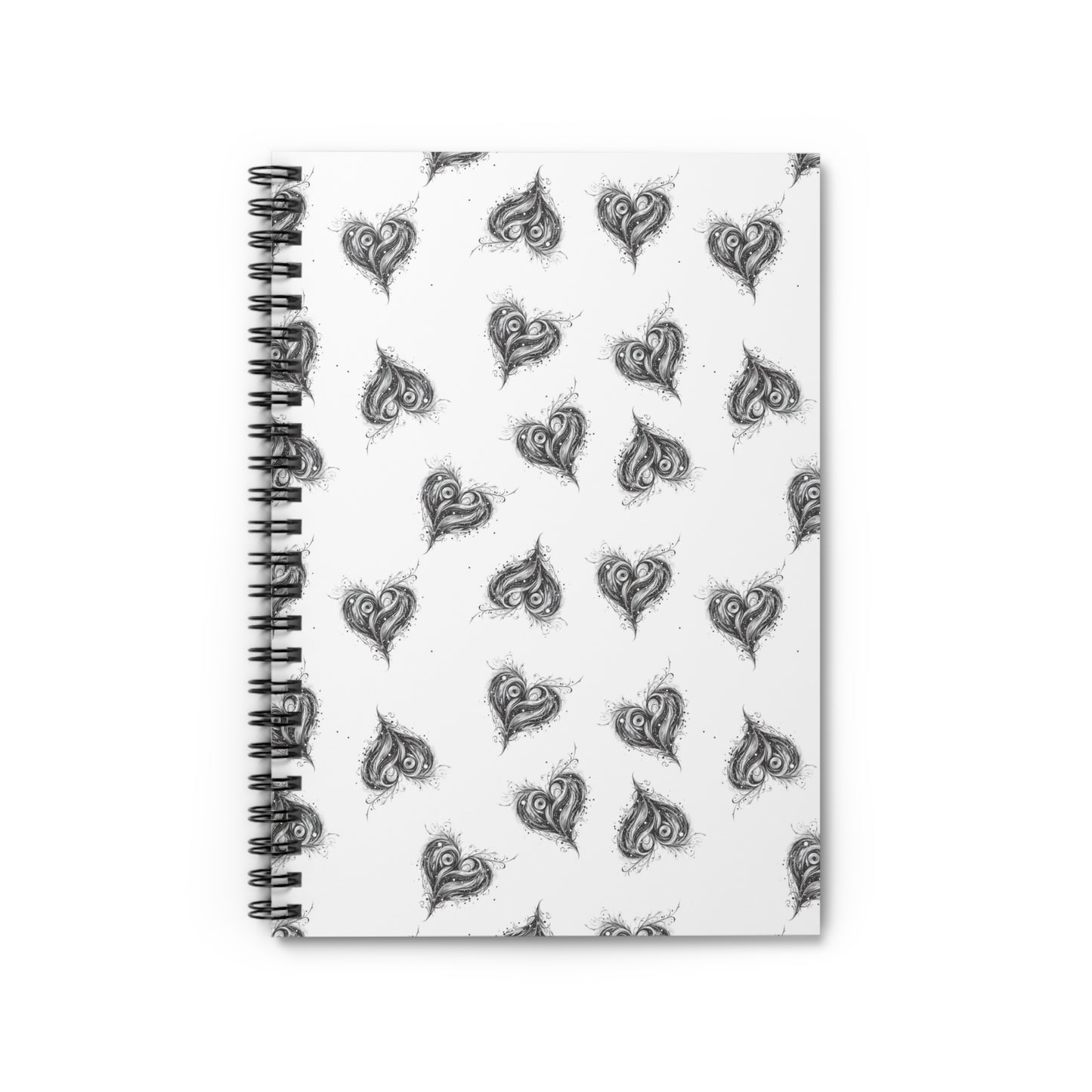 Black Heart Spiral Notebook