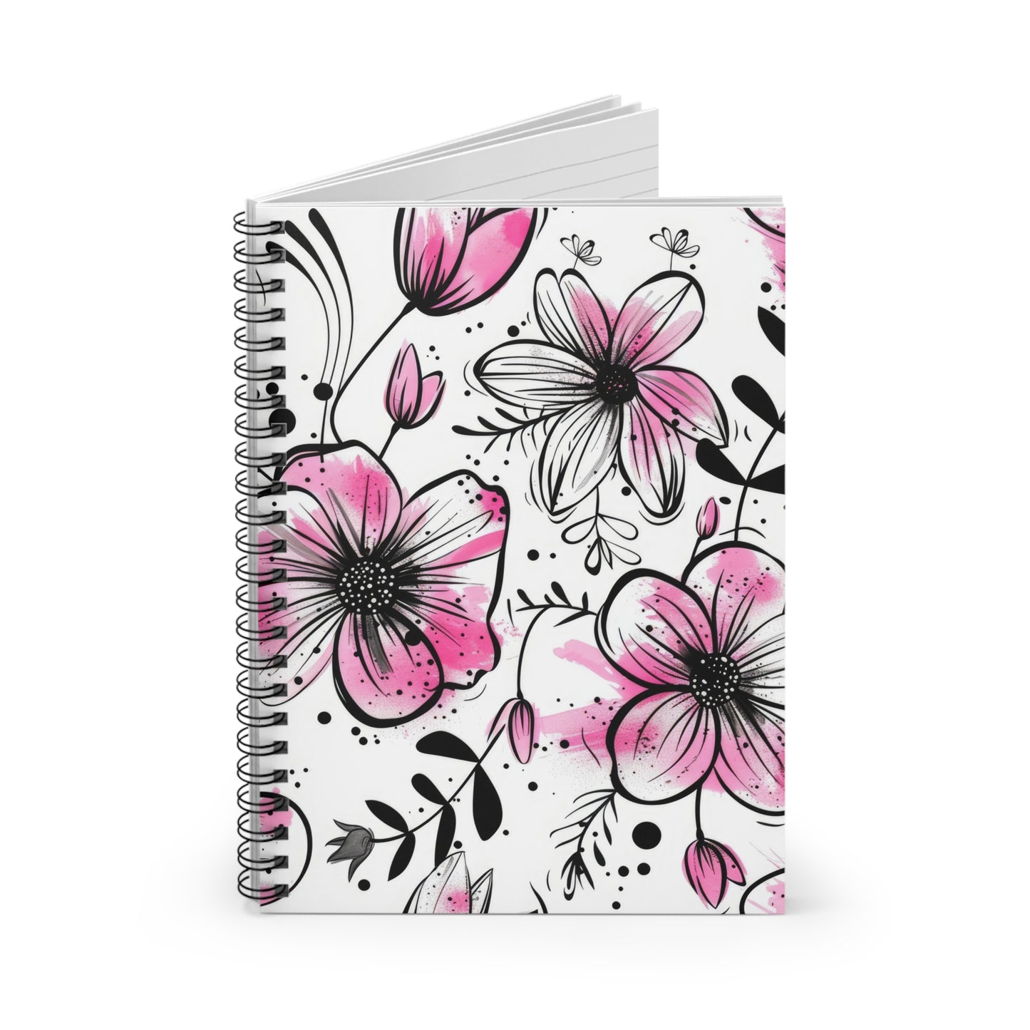 Pretty Floral Spiral Notebook - Ruled Line