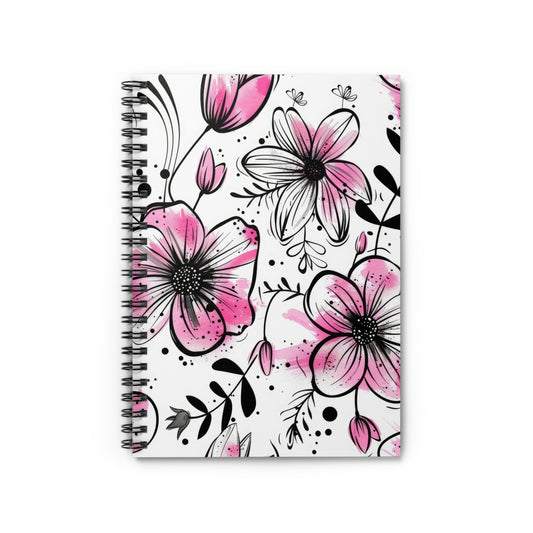 Pretty Floral Spiral Notebook - Ruled Line