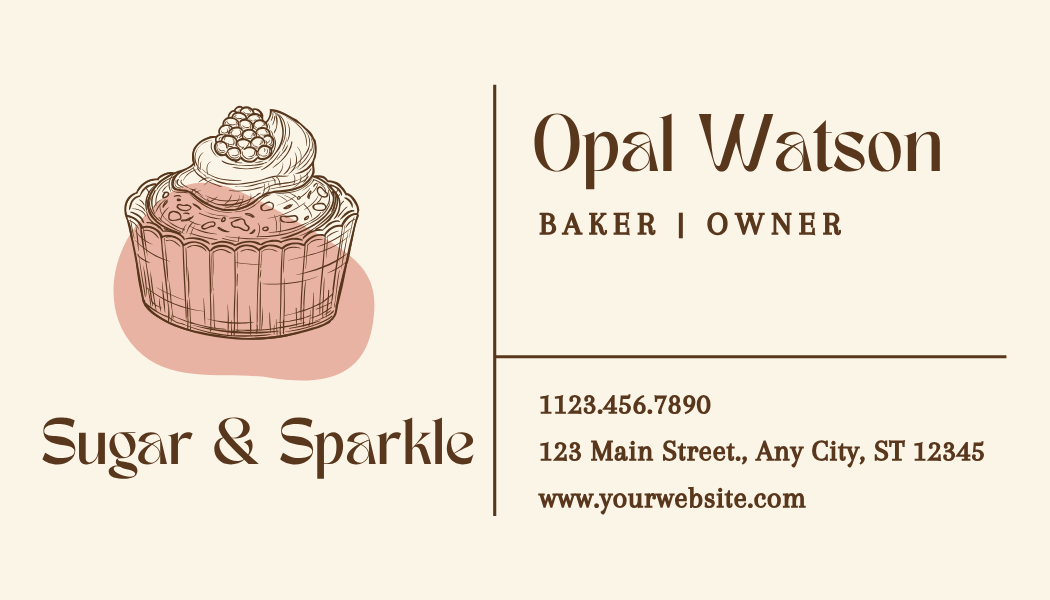 Standard 3.5 x 2 Bakery Style Business Card