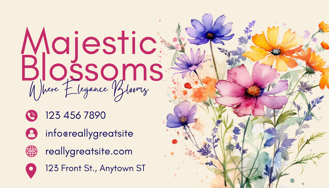 3.5 x 2 Floral Business Card