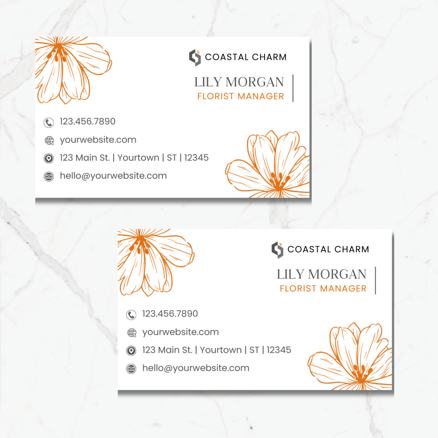 Custom Single or 2 Sided Florist Business Cards