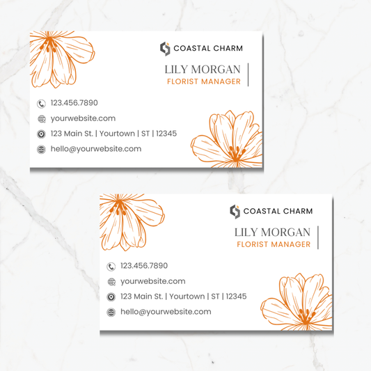 Custom Single or 2 Sided Florist Business Cards