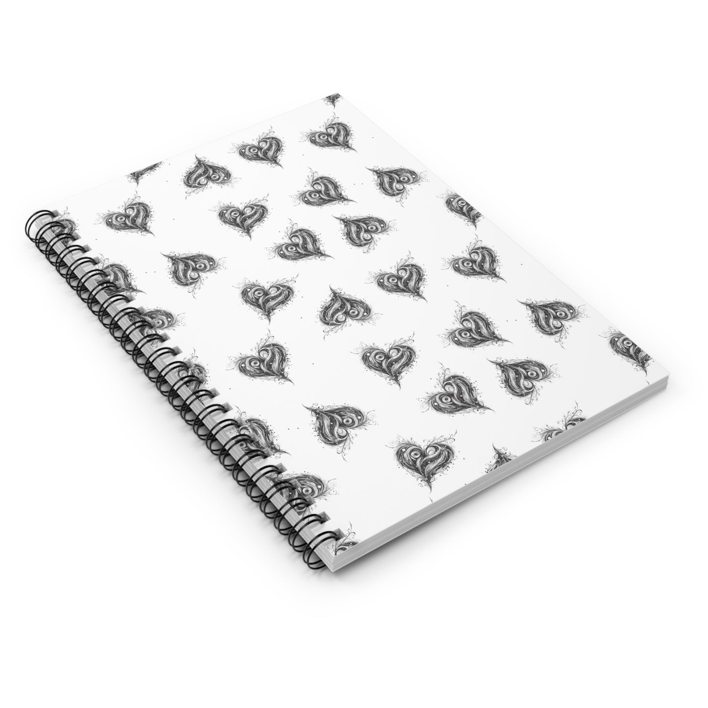 Black Heart Spiral Notebook