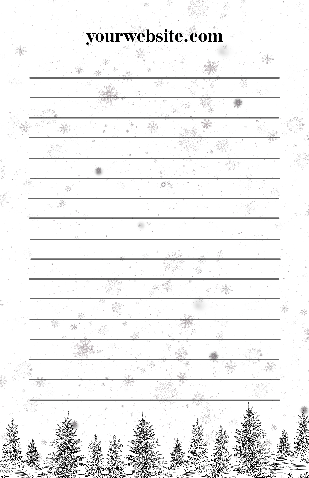 8.5 x 5.5 Custom Black and White Snowflake Notepad