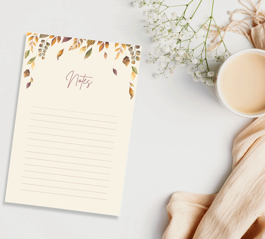 8.5 x 5.5 Cozy Autumn Themed Notepad