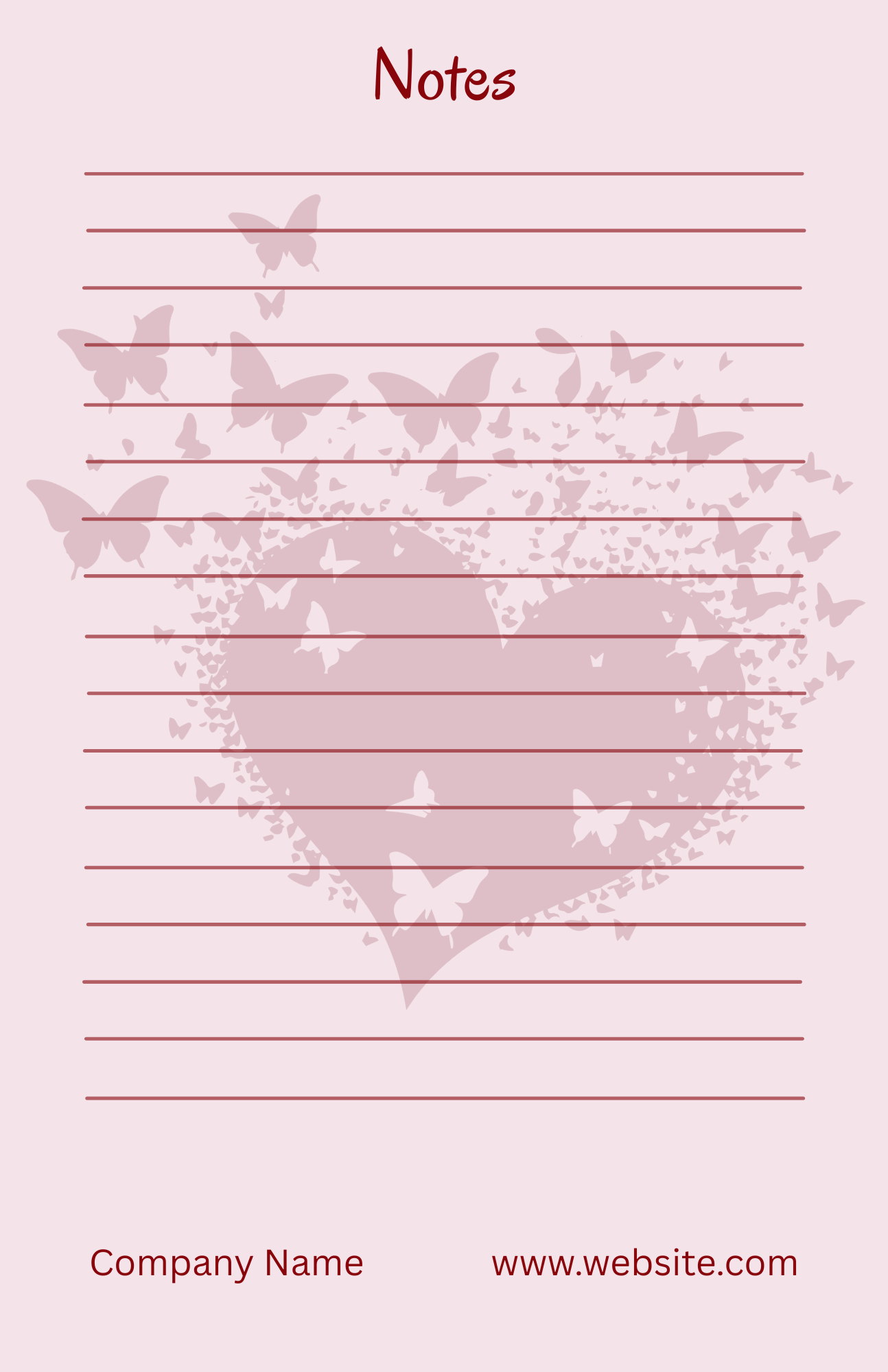 8.5 x 5.5 Custom Valentine Business Notepad
