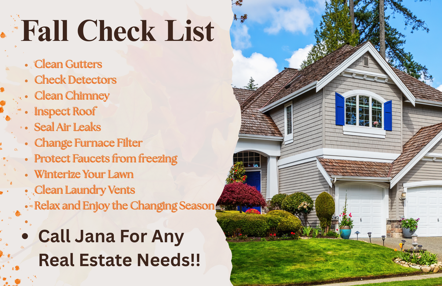 Fall Inspired Marketing Postcard