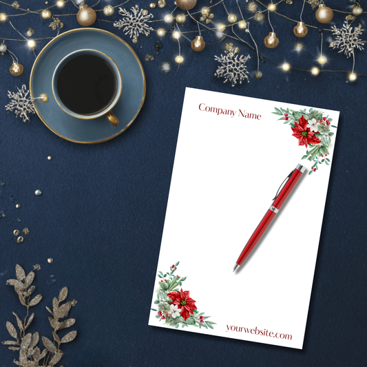 8.5 x 5.5 Custom Poinsettia Notepad