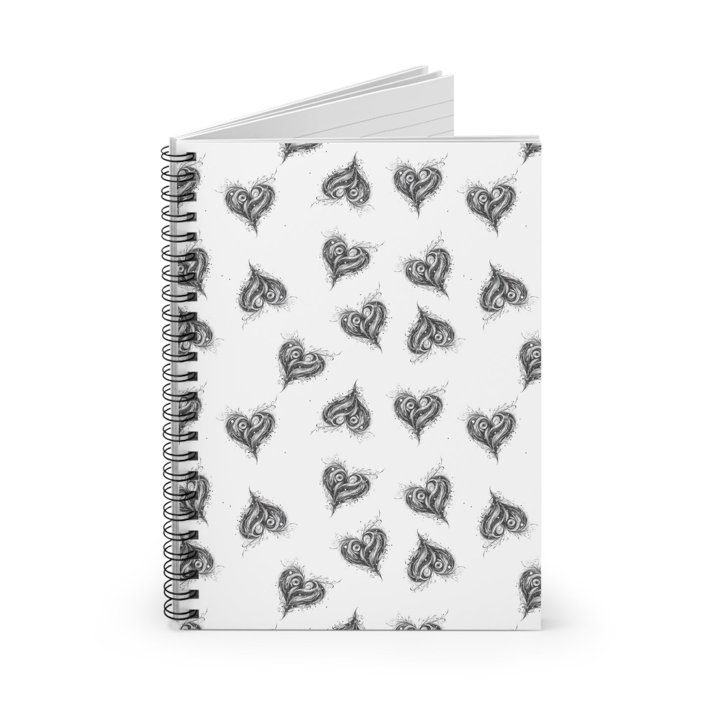 Black Heart Spiral Notebook